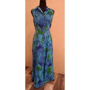Fashion Bug  Women's Size 6 Blue Floral Maxi Dress